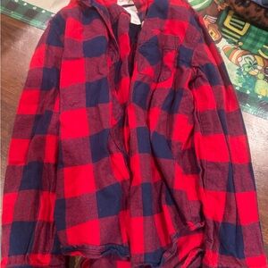 Red and Navy Plaid Shirt